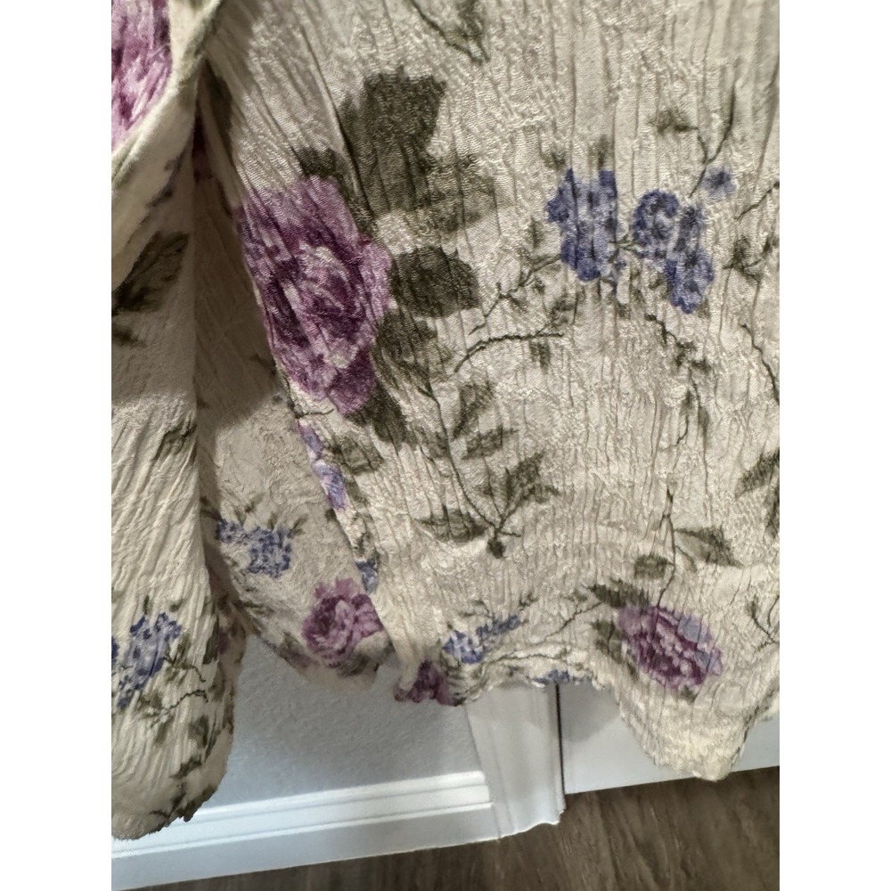 Erika Dress Cream Floral VTG Fairy Medium Maxi Sheath Cottagecore Cabbage Rose - Picture 5 of 5